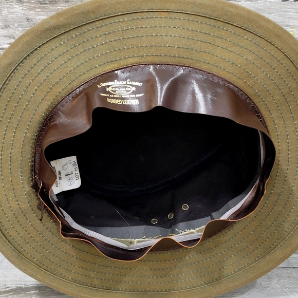 Vintage C.C. FILSON Co. Tin Cloth Bonded Leather Packer Hat - Picture 9 of 16